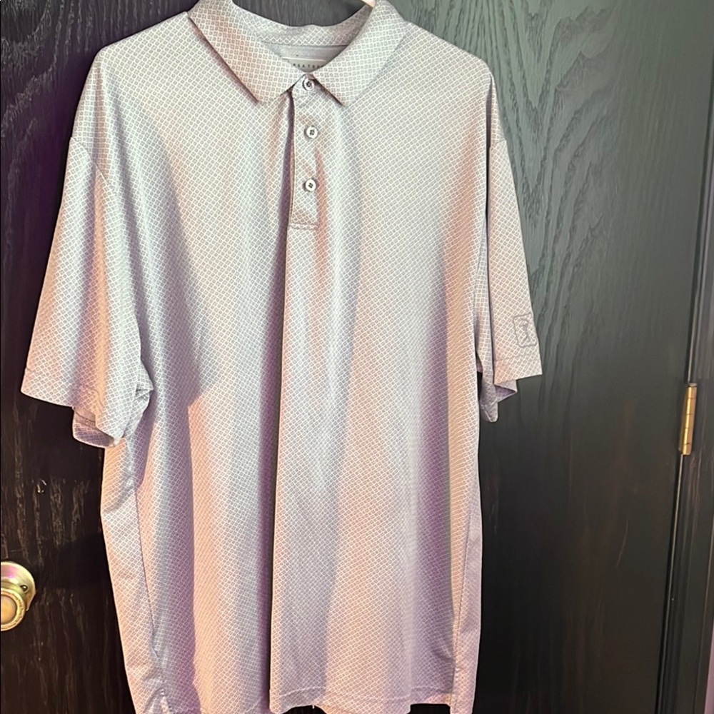 👕MENS size XXL polo shirt by PGA Tour, gray and white